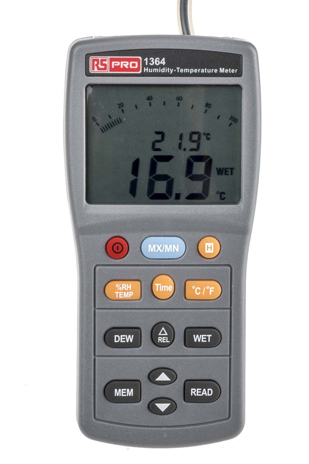 TieDex UK RS1364 Hygrometer 60 °C, ±3 %RH Accuracy, 60 °C Max, 95 %RH Max, UKAS