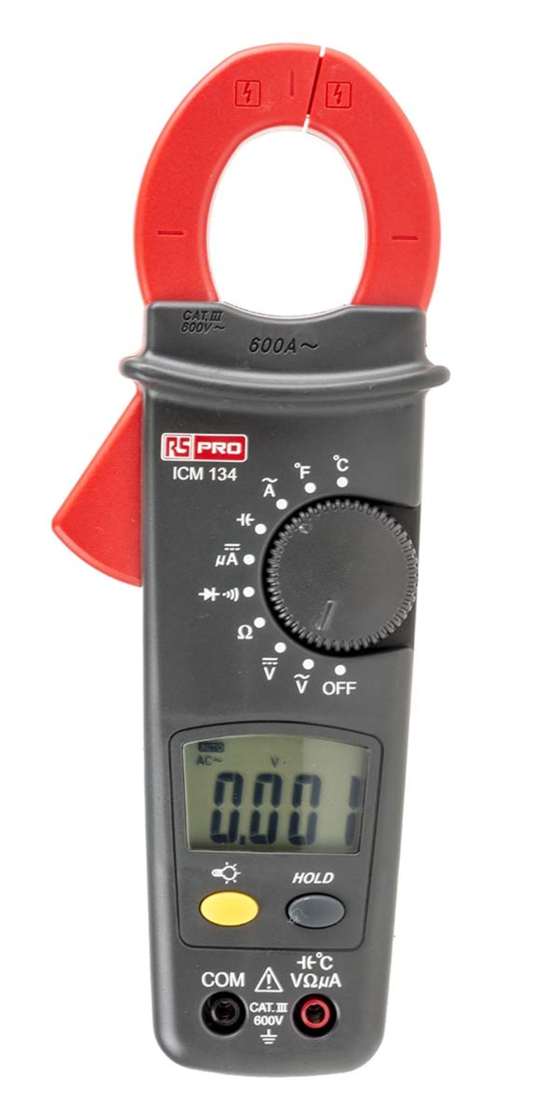 TieDex UK ICM134 Clamp Meter, 4 kA 600 A 1000 V dc 750 V ac CAT III, CAT II Non-Contact Voltage Detector, UKAS