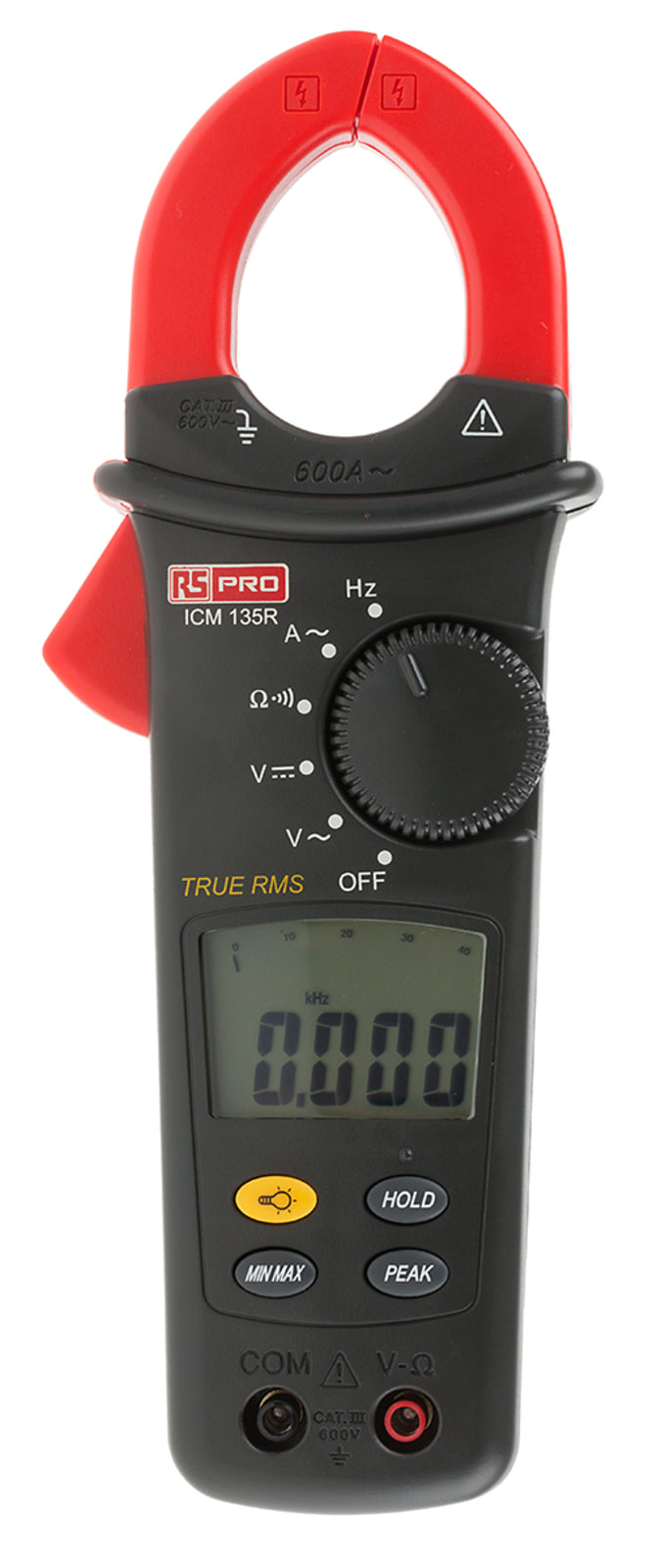 TieDex UK ICM135R Clamp Meter 600 A ac 600 V dc 999 V ac CAT III Non-Contact Voltage Detector, RSCAL