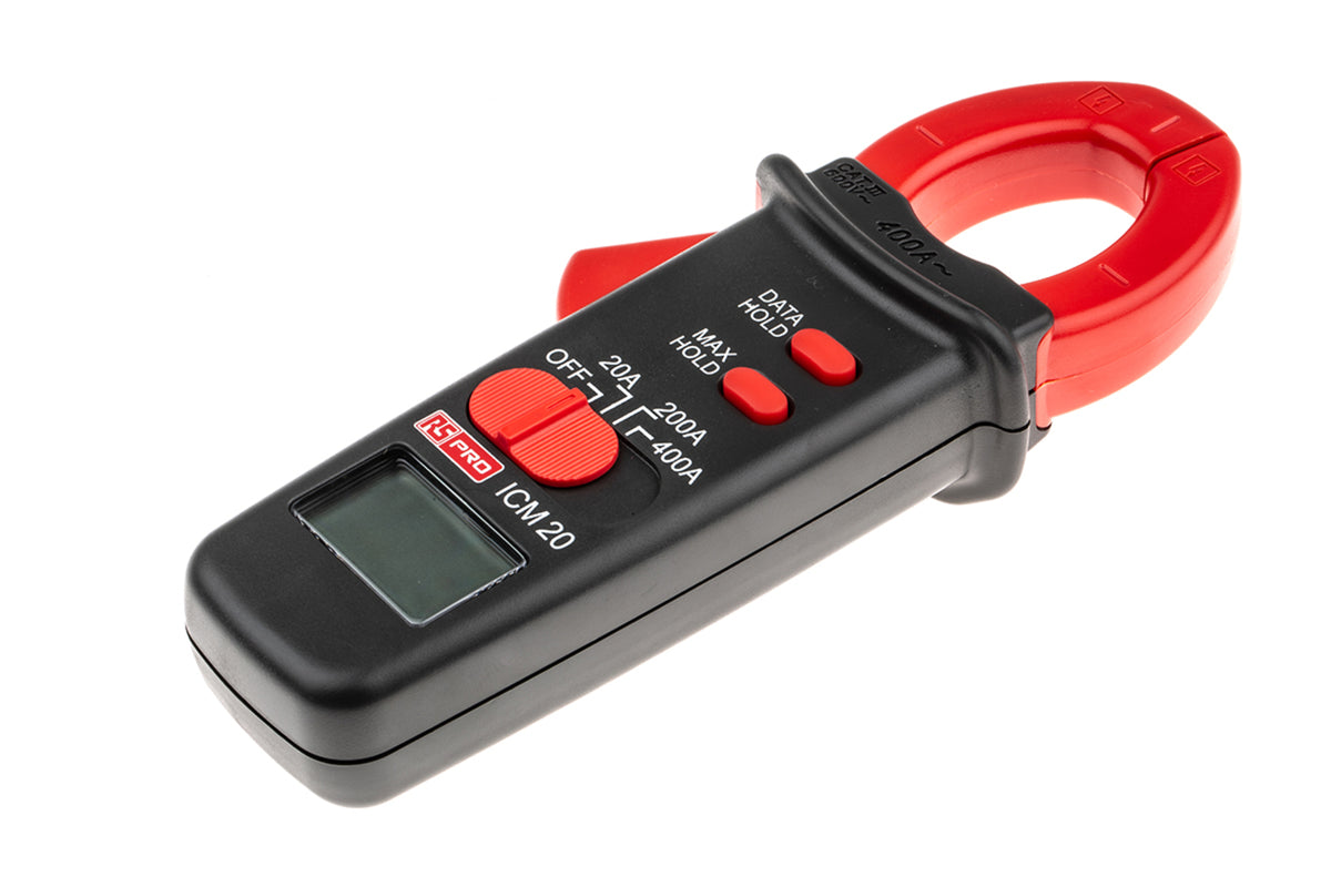 TieDex UK ICM20 Clamp Meter 400 A ac 999 V ac CAT III Non-Contact Voltage Detector, UKAS