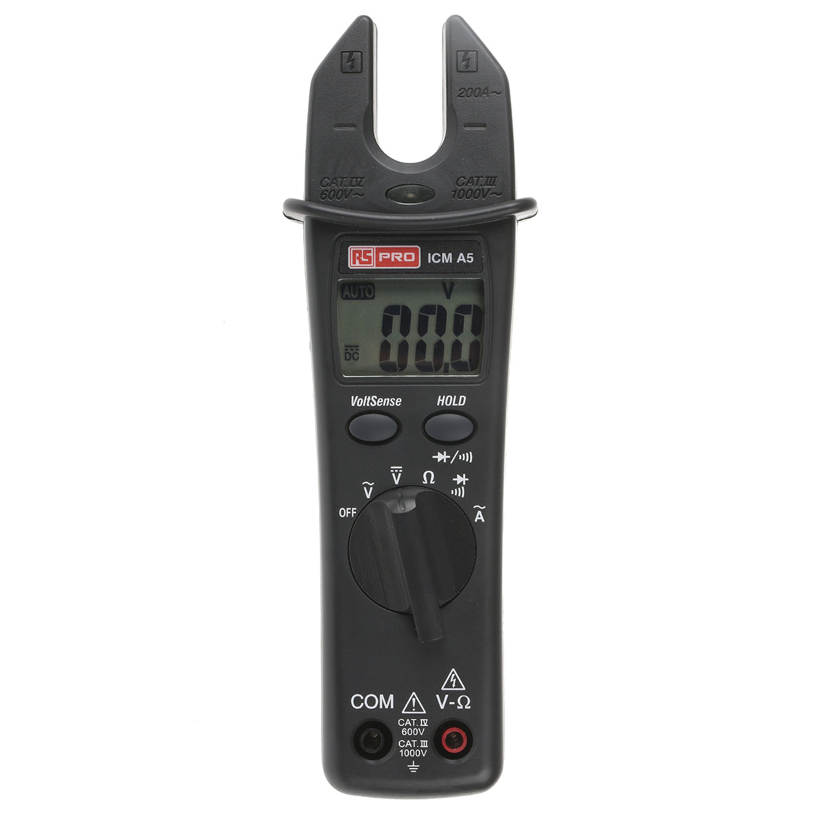 TieDex UK ICMA5 Clamp Meter 200 A 1000 V dc 750 V ac CAT IV, CAT III Non-Contact Voltage Detector, RSCAL