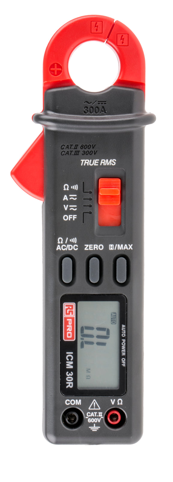 TieDex UK ICM30R Clamp Meter, 300 A 300 A ac 600 V dc 999 V ac CAT III Non-Contact Voltage Detector, RSCAL