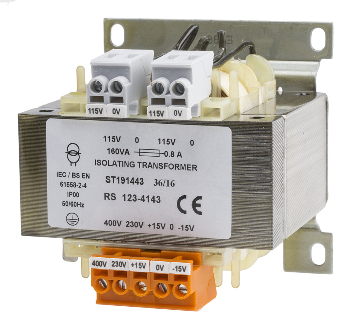 TieDex UK 160 VA DIN Rail Transformer, 230 V ac, 400 V ac Primary, 2 x 115 V ac Secondary, AS/NZS 61558.2.4, AS/NZS