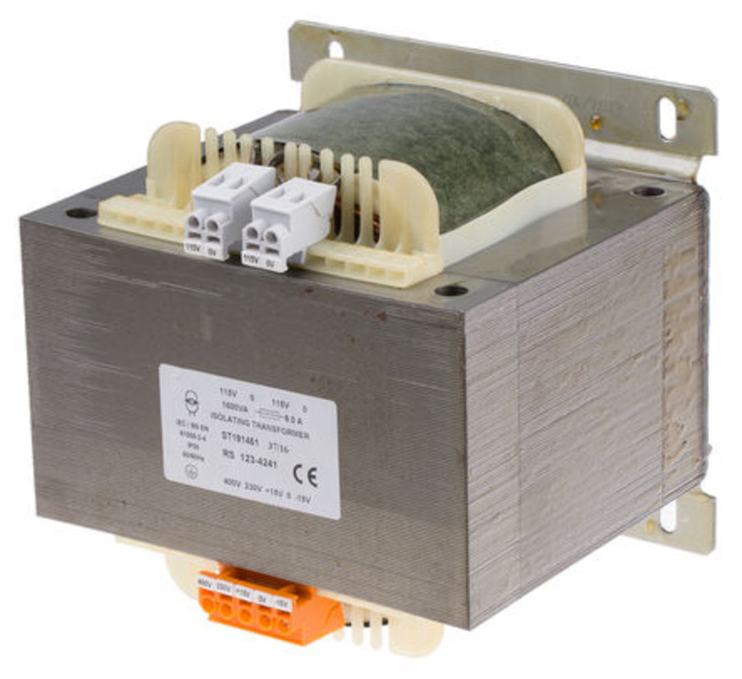 TieDex UK 2 Output 1.6 kVA Chassis Mount Transformer, 2 x 115 V ac, RoHS, IEC/BS/EN 61558-2-6 or IEC/BS/EN 61558-2-4, CE,