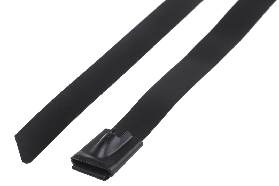TieDex UK Cable Tie, Roller Ball, 360 mm x 12mm, Black Stainless Steel
