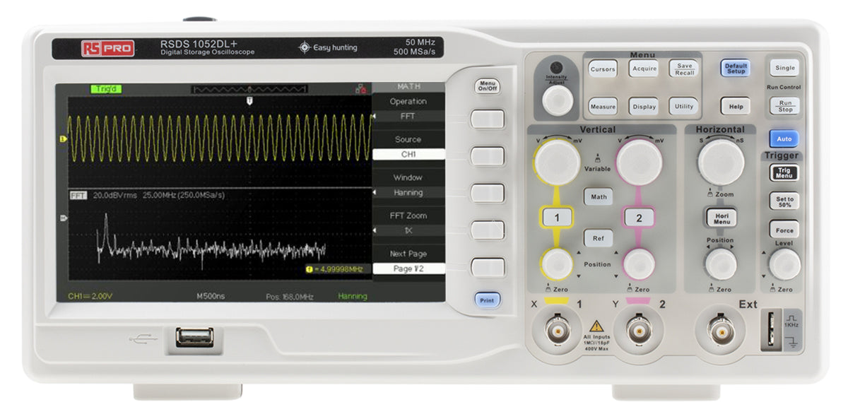 TieDex UK, 50 MHz Bench Oscilloscope, 2 Channels, UKAS