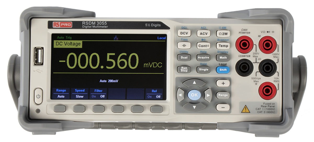 TieDex UK RSDM3055 Bench Multimeter True RMS, 10 A ac, 10 A dc, 750 V ac, UKAS Calibrated