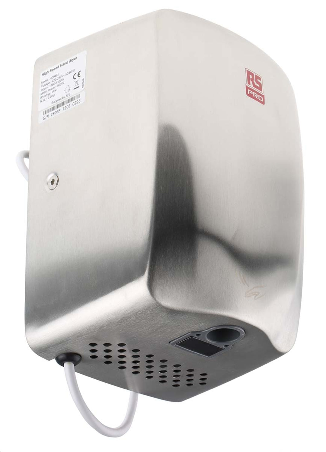 TieDex UK Automatic Stainless Steel Hand Dryer 1.15 kW, 152 mm x 260 mm x 180mm