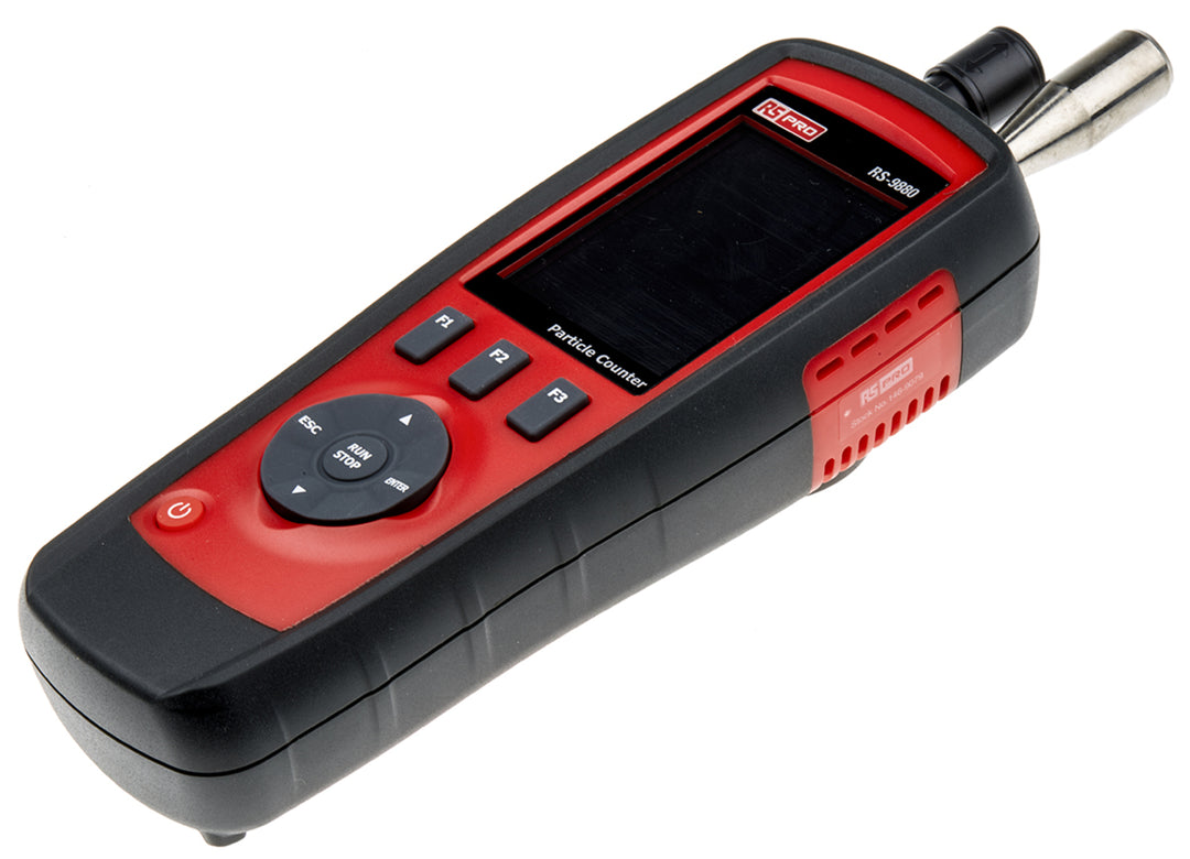 TieDex UK RS-9880 Data Logging Particle Counter 50 °C, 50 °C Max, 100 %RH Max, Battery-Powered