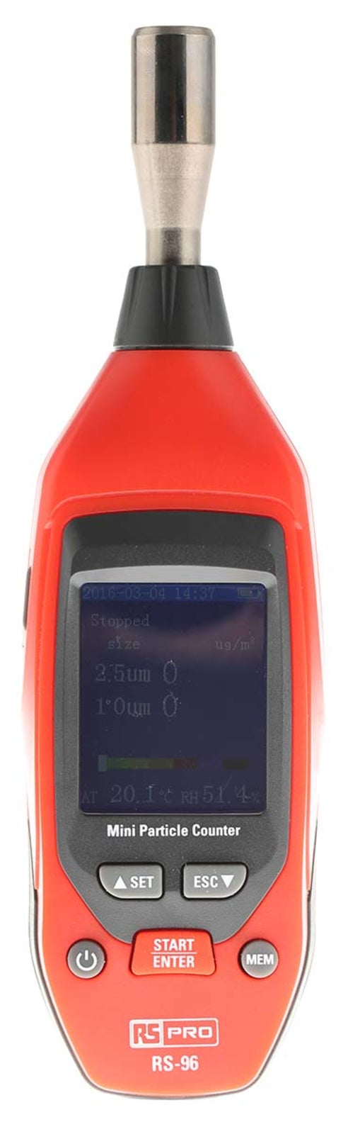 TieDex UK RS-96 Data Logging Air Quality Meter 50 °C, 50 °C Max, 100 %RH Max, Battery-Powered