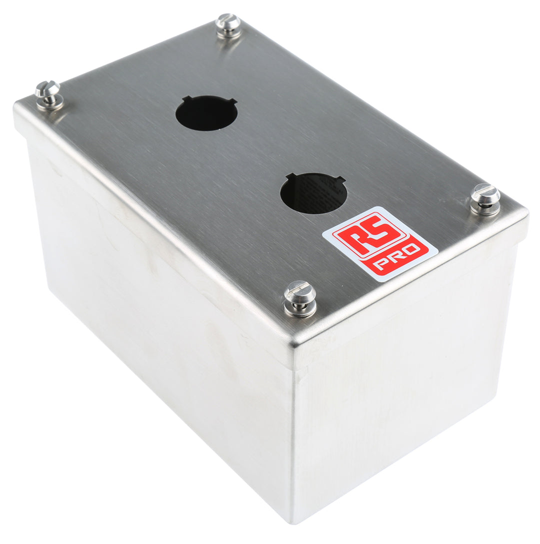 TieDex UK Stainless Steel Push Button Enclosure - 2 Hole 22 mm Diameter
