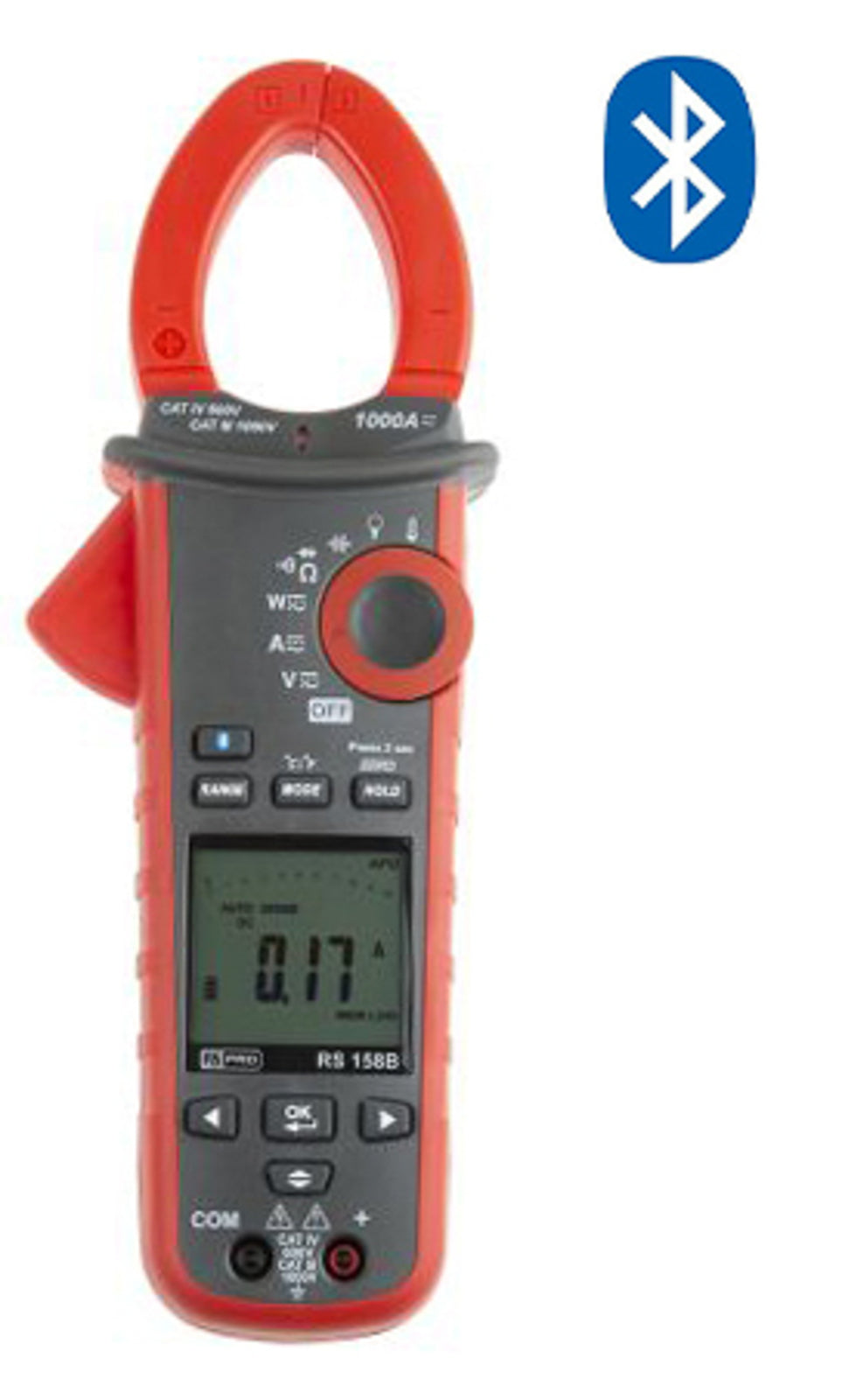 TieDex UK 158B Clamp Meter, 1000 A dc 1000 A ac 1000 V dc 999.9 V ac CAT III, CAT IV Non-Contact Voltage Detector