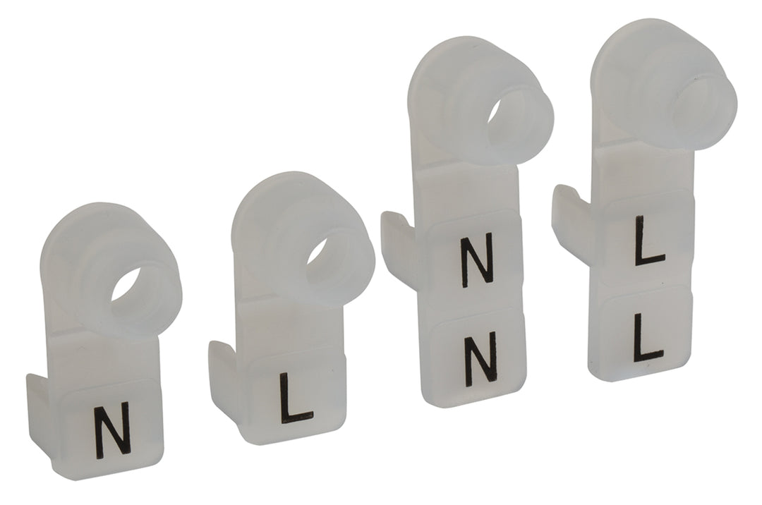 TieDex UK Clip-On Cable Marker, Black, Pre-printed "N, L" White