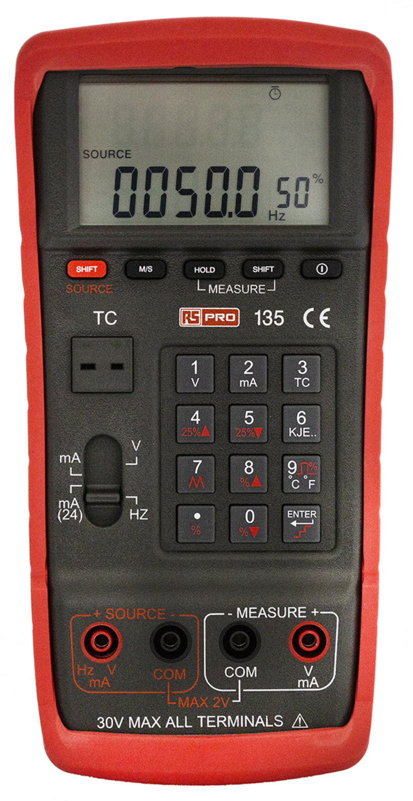 TieDex UK RS 135 Multi-Function Calibrator, 24 mA, 24V 214 mm 98.7 mm 56mm