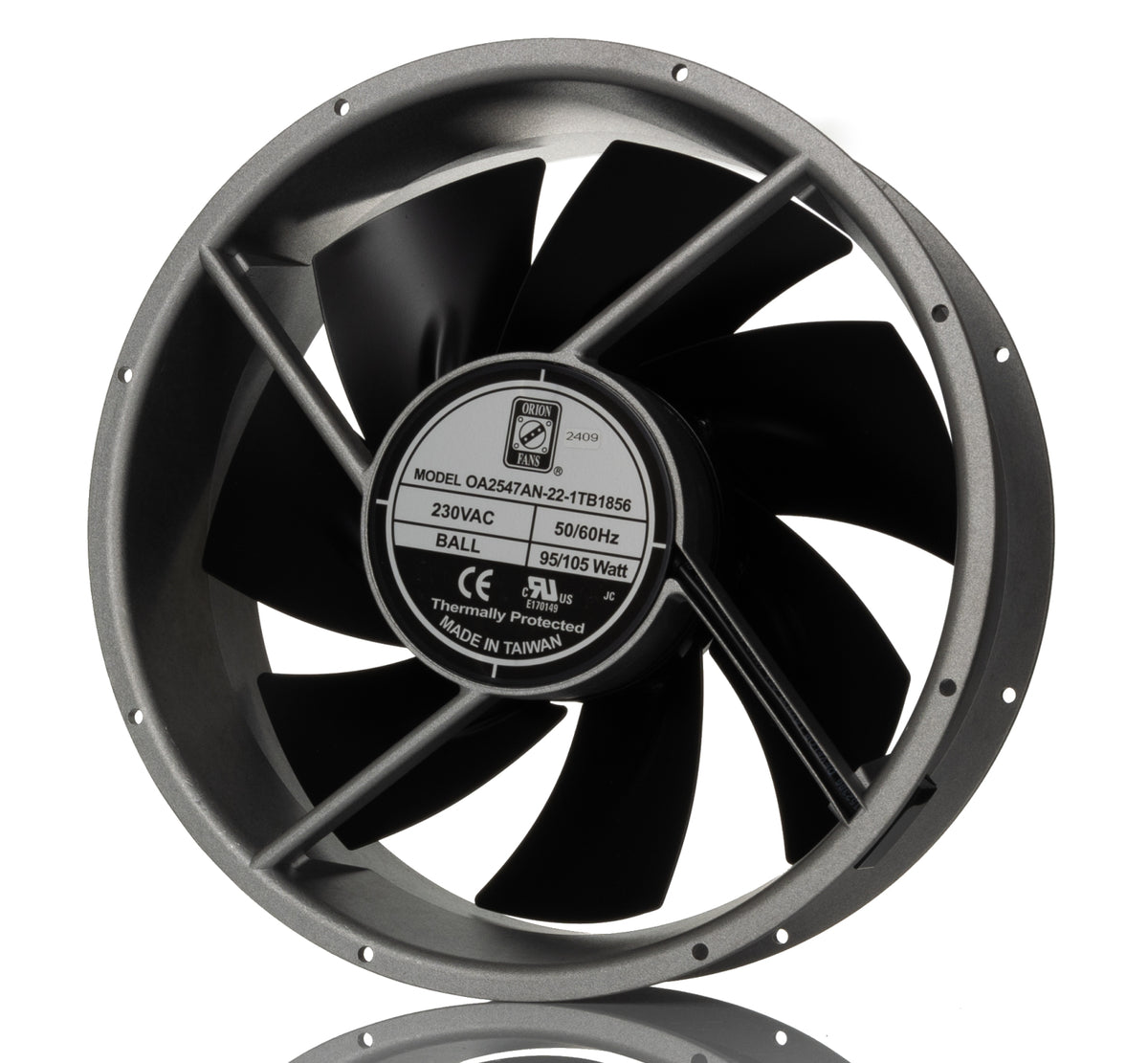 TieDex UK Axial Fan, 230V ac, 1699 m³/h, 105 W, IP56 254 mm, 254mm, 89 mm