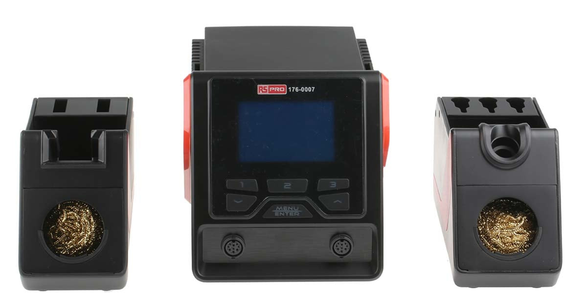 TieDex UK Dual Channel Digital Soldering Station 200 W, 230V, 2 Outputs