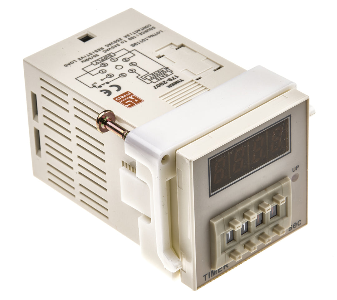 TieDex UK Timer Relay, 1-Contact 100V ac, 240 V ac, 99.9 s, 1-Function, SPDT Switch Configuration