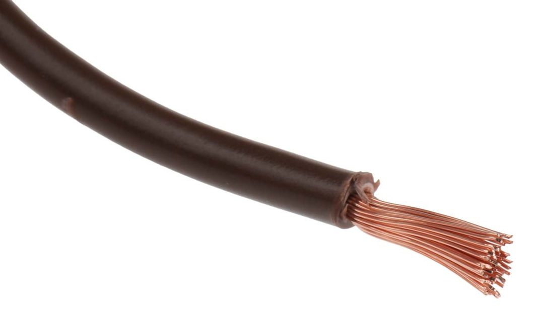 TieDex UK Brown Hook Up Wire, 14 AWG, 50 x 0.25 mm, 250 μm core strands, 100 m, Polyvinyl Chloride