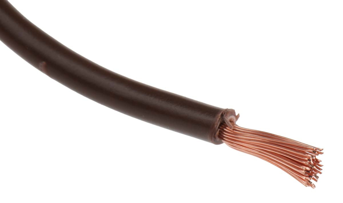 TieDex UK Brown Hook Up Wire, 14 AWG, 50 x 0.25 mm, 250 μm core strands, 100 m, Polyvinyl Chloride