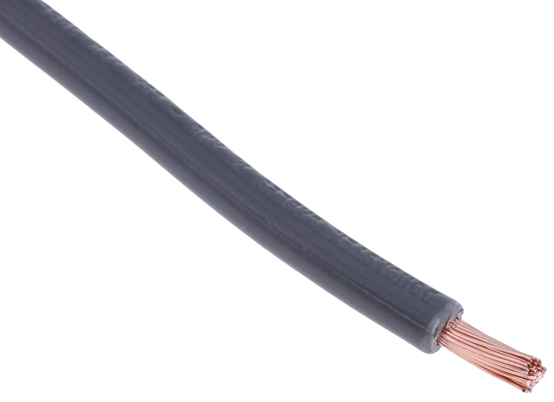 TieDex UK Grey Hook Up Wire, 14 AWG, 50 x 0.25 mm, 250 μm core strands, 100 m, Polyvinyl Chloride