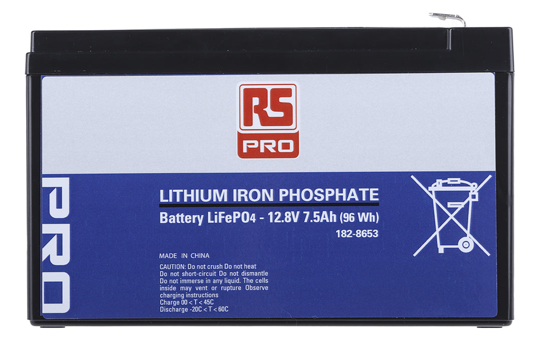 TieDex UK 12.8 V Lithium Iron Phosphate Rechargeable Battery Pack, 7.5 Ah