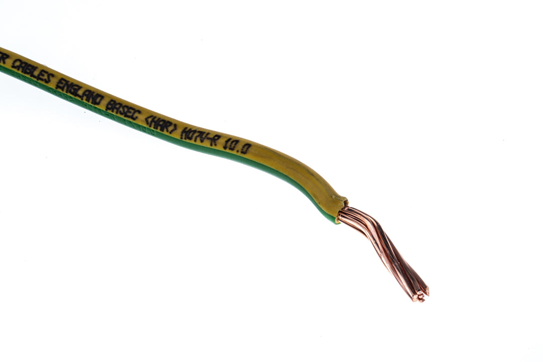 TieDex UK 6491X Series Green, Yellow Hook Up Wire, 7/1.35 mm, 1.35 mm core strands, 50 m, Polyvinyl Chloride