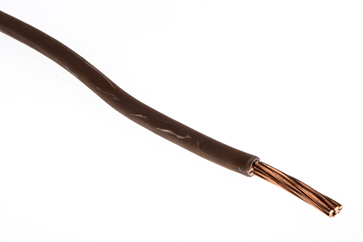 TieDex UK 6491X Series Brown Hook Up Wire, 7/1.35 mm, 1.35 mm core strands, 50 m, Polyvinyl Chloride