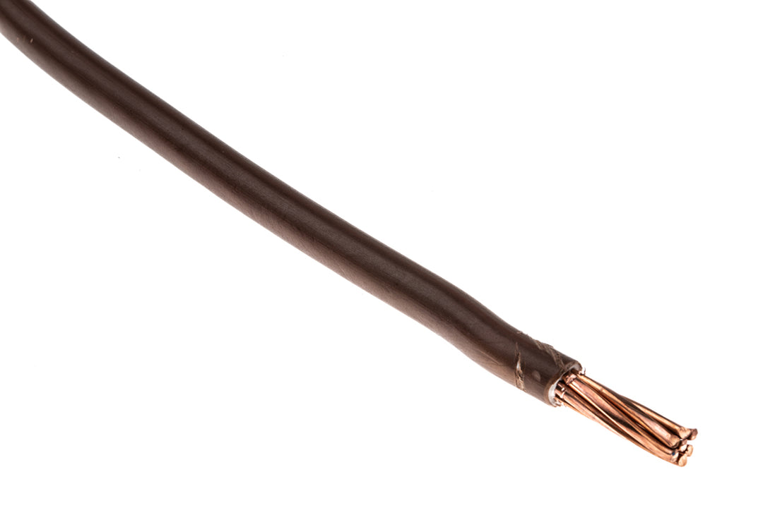 TieDex UK 6491X Series Brown Hook Up Wire, 7/1.7 mm, 1.7 mm core strands, 50 m, Polyvinyl Chloride