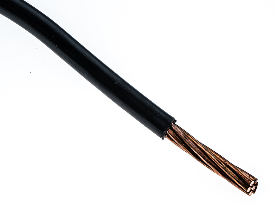 TieDex UK 6491X Series Black Hook Up Wire, 7/1.7 mm, 1.7 mm core strands, 50 m, Polyvinyl Chloride