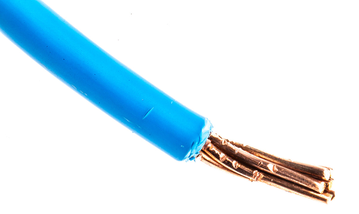 TieDex UK 6491B Series Blue Hook Up Wire, 7/1.7 mm, 1.7 mm core strands, 100 m, Thermoplastic Polyolefin