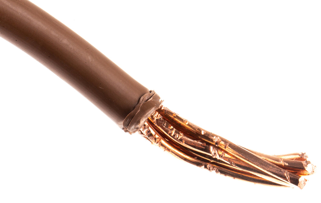 TieDex UK 6491B Series Brown Hook Up Wire, 7/1.7 mm, 1.7 mm core strands, 50 m, Thermoplastic Polyolefin