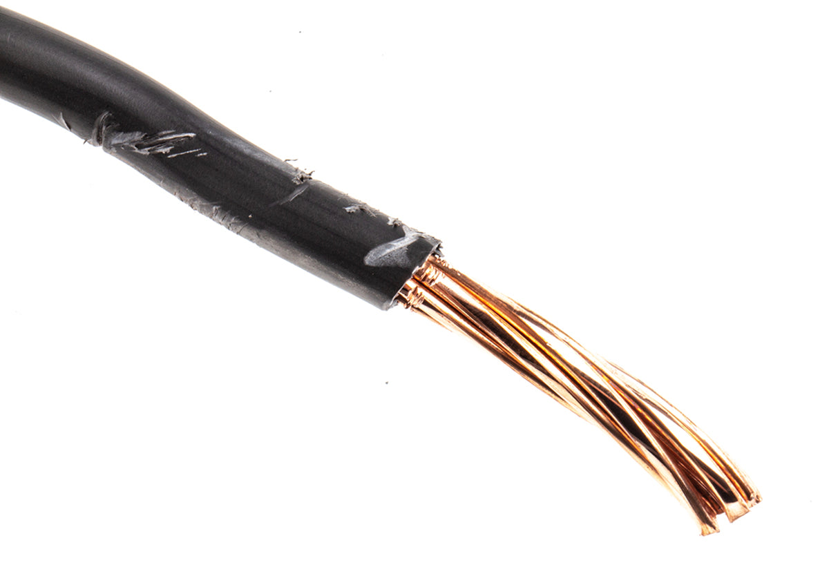 TieDex UK 6491B Series Black Hook Up Wire, 7/1.7 mm, 1.7 mm core strands, 100 m, Thermoplastic Polyolefin