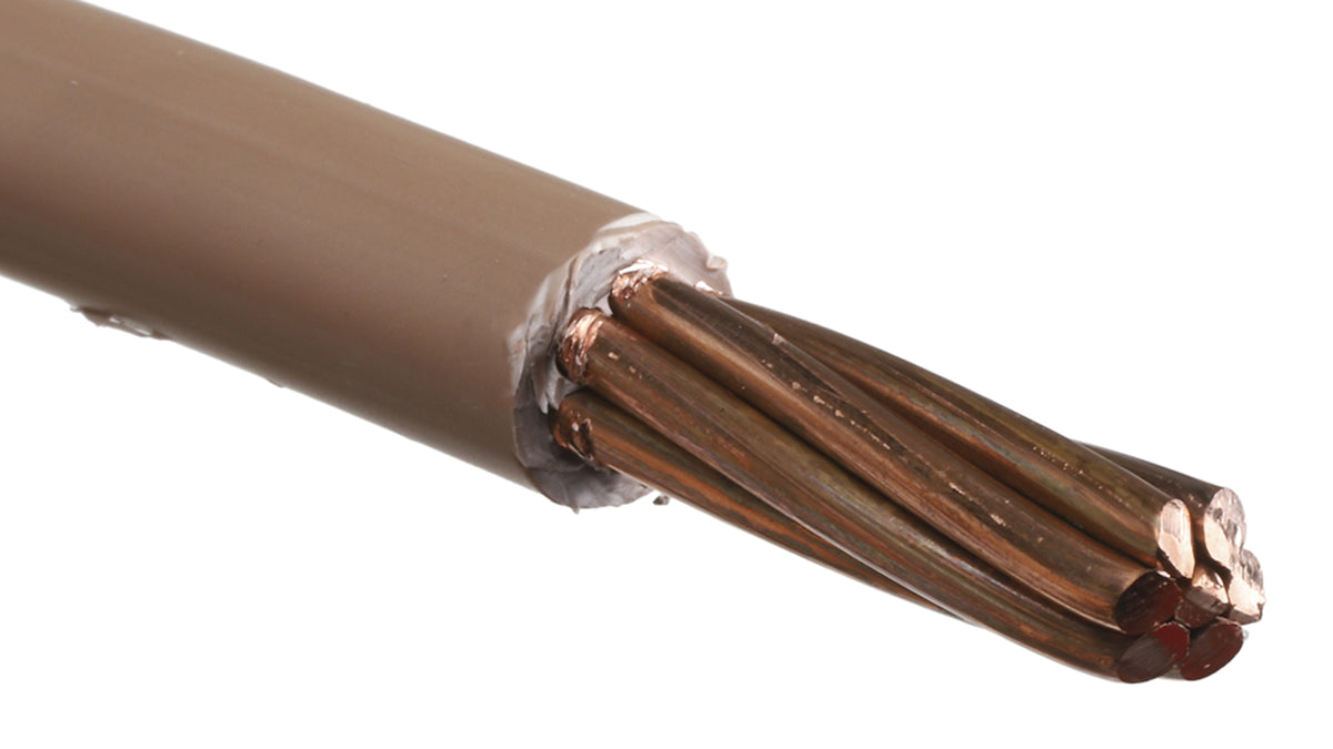 TieDex UK 6491B Series Brown Hook Up Wire, 7/2.52 mm, 2.52 mm core strands, 50 m, Thermoplastic Polyolefin