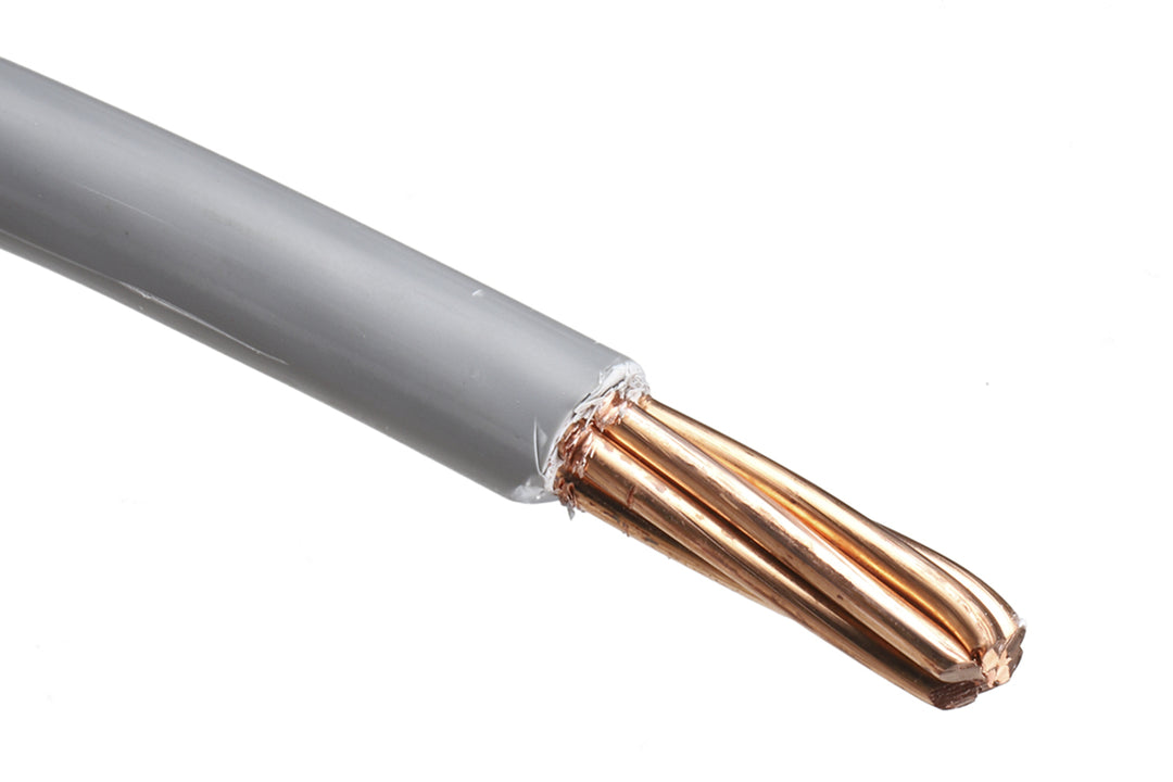TieDex UK 6491B Series Grey Hook Up Wire, 7/2.52 mm, 2.52 mm core strands, 50 m, Thermoplastic Polyolefin