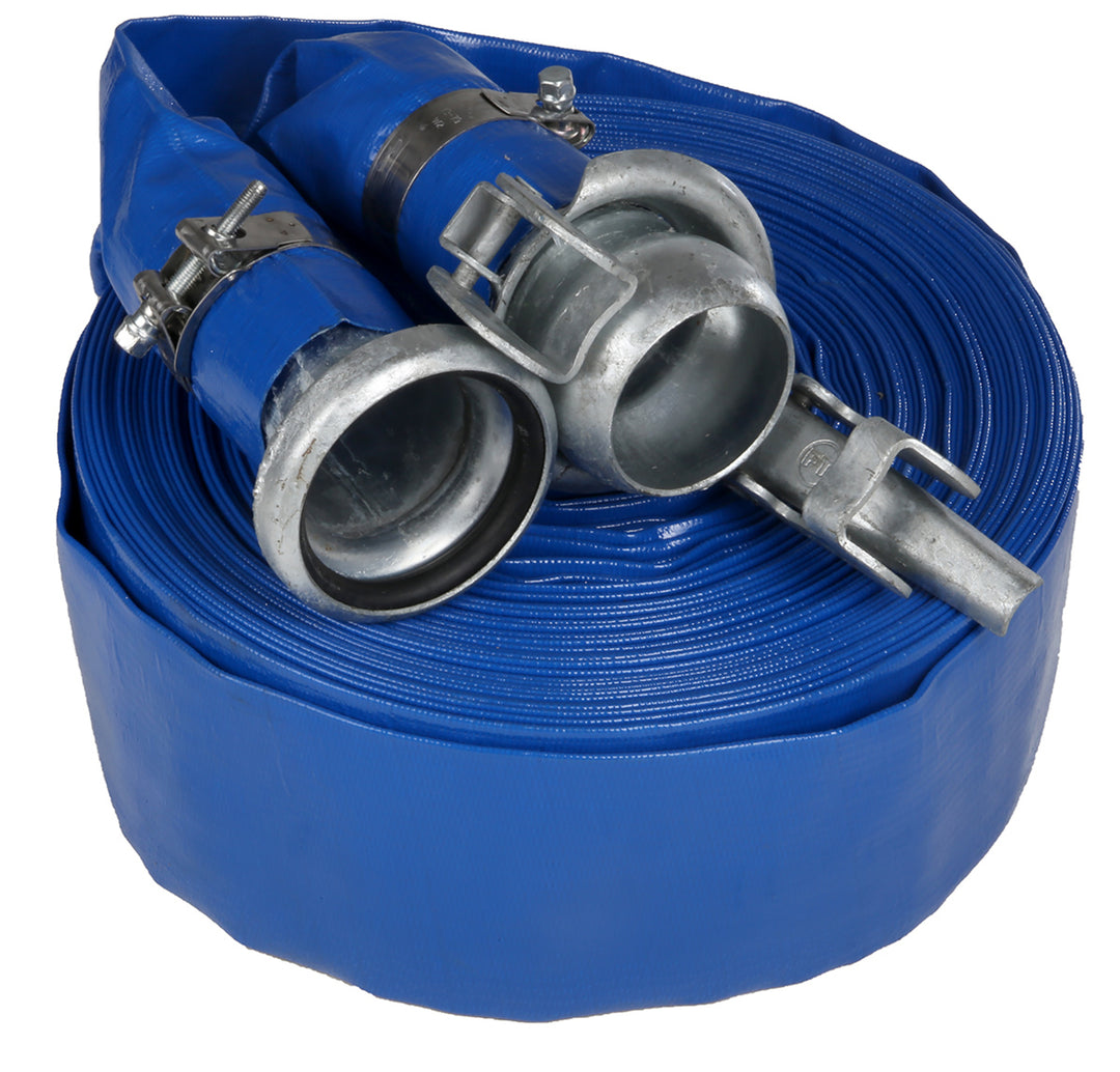 TieDex UK Flat Roll-Up Hose with Coupling, Male Female, 3 bar, 50 m Long