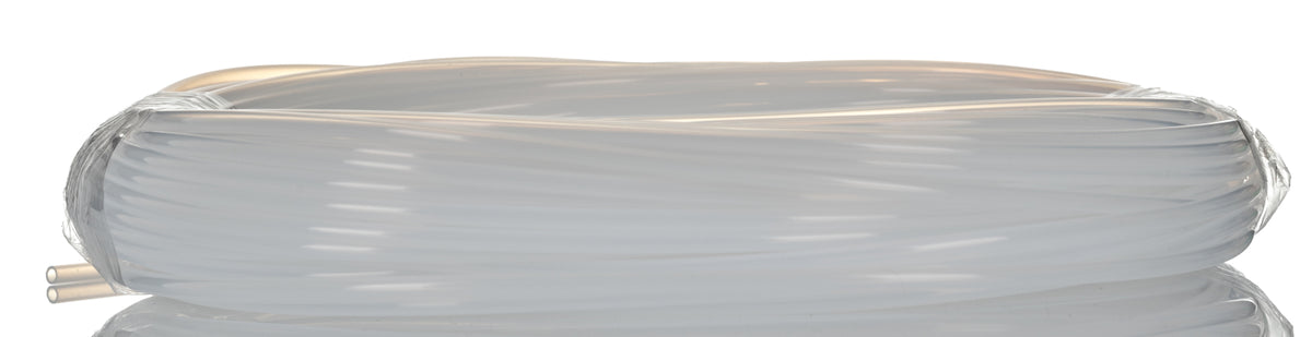 TieDex UK Polytetrafluoroethylene, Flexible Tubing, 4 mm ID, 6 mm OD, Clear, 50 m