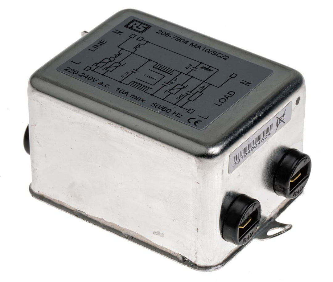TieDex UK, MA05/10 10 A 240V ac 50Hz, 60 Hz, Chassis Mount RFI Filter, Fast-On