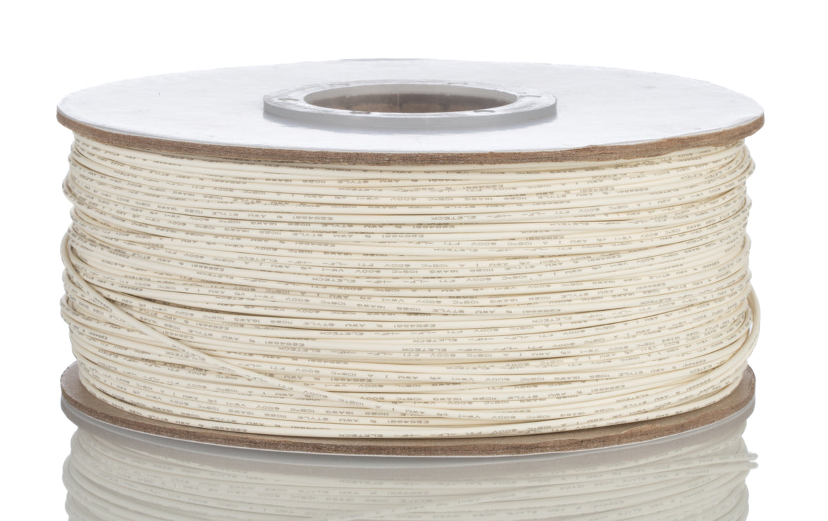 TieDex UK White 0.81 mm² Hook Up Wire, 18 AWG, 16 x 0.25 mm, 250 μm core strands, 305 m, Modified Polyphenylene Ether