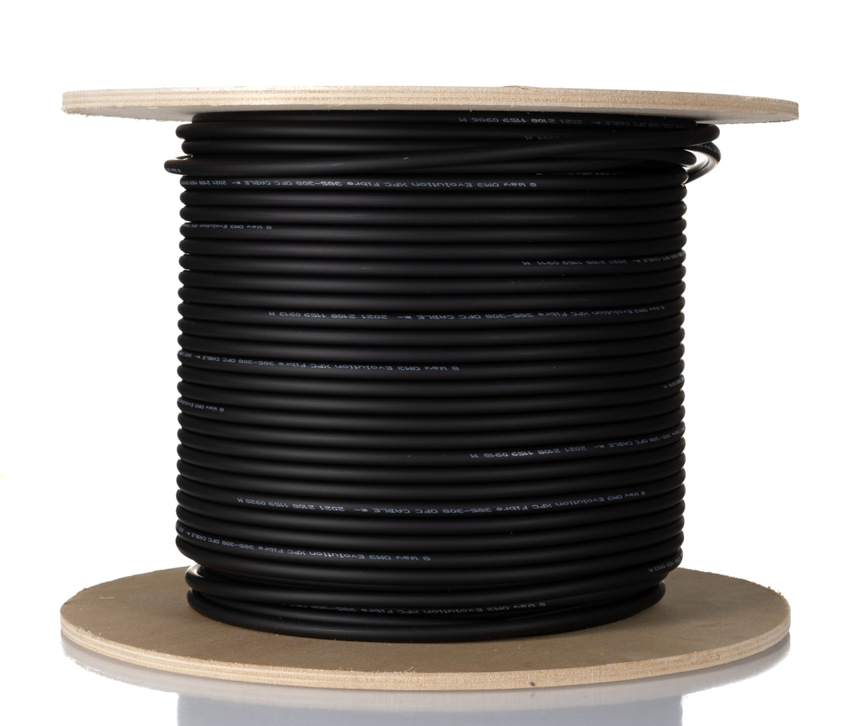 TieDex UK OM3 OM3 Multimode Fibre Optic Cable, 5.2 mm Low Smoke Zero Halogen, Black, 200 m