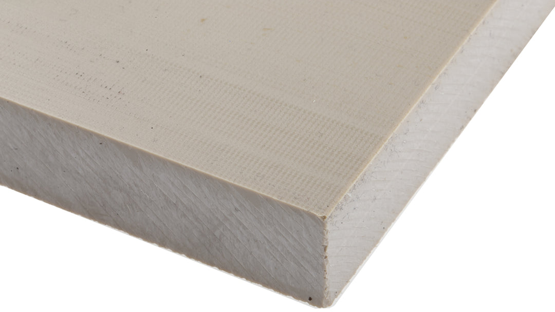 TieDex UK Beige Polyetheretherketone Plastic Sheet, 300 mm x 245mm x 20 mm