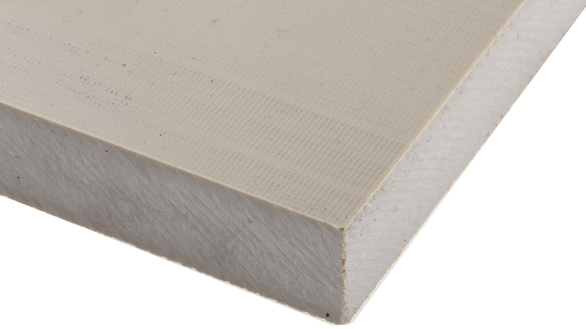 TieDex UK Beige Polyetheretherketone Plastic Sheet, 300 mm x 245mm x 20 mm