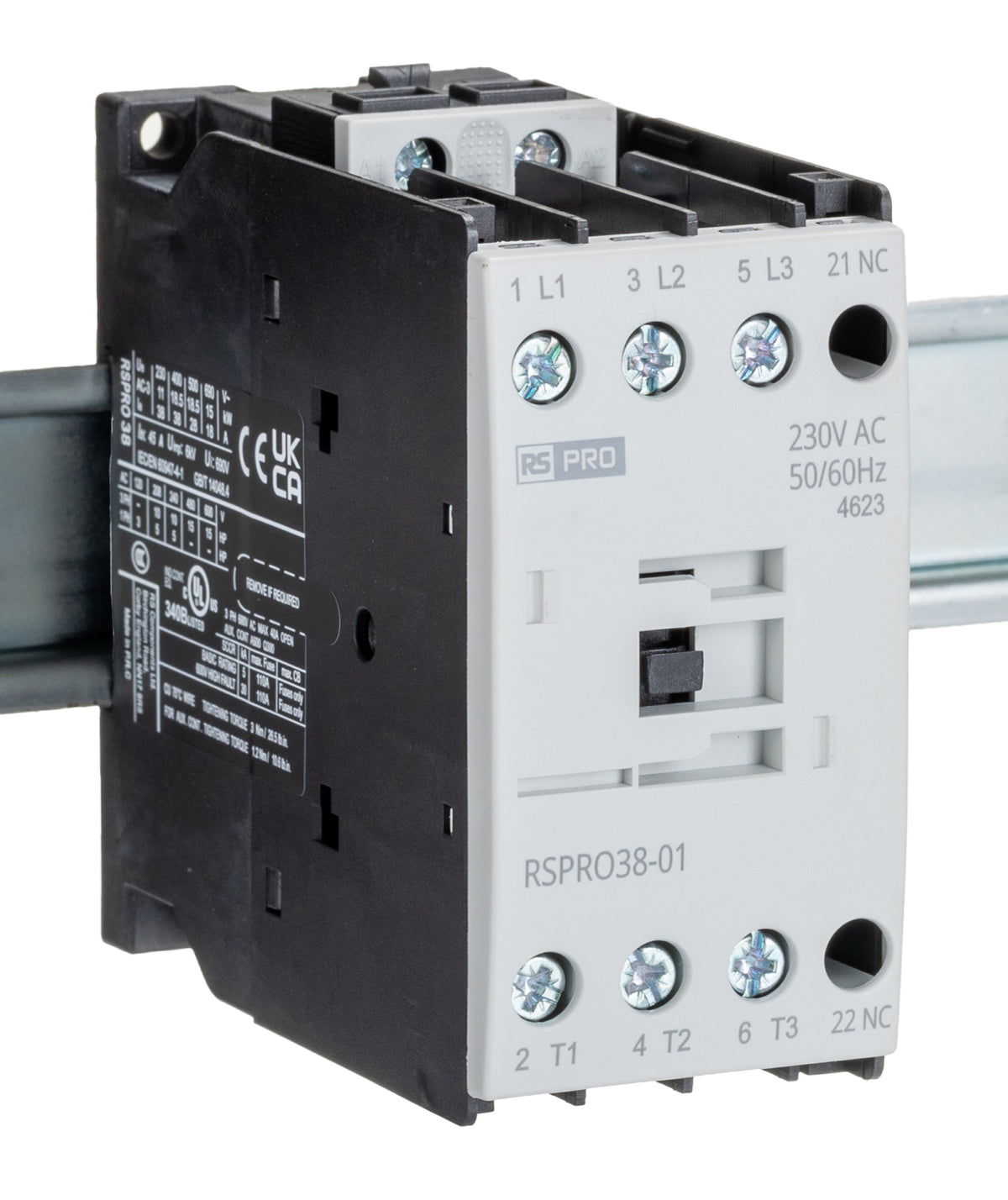 TieDex UK Contactor, 230V ac Coil, 3-Pole, 38 A, 18.5 kW, 1 NC, 690V