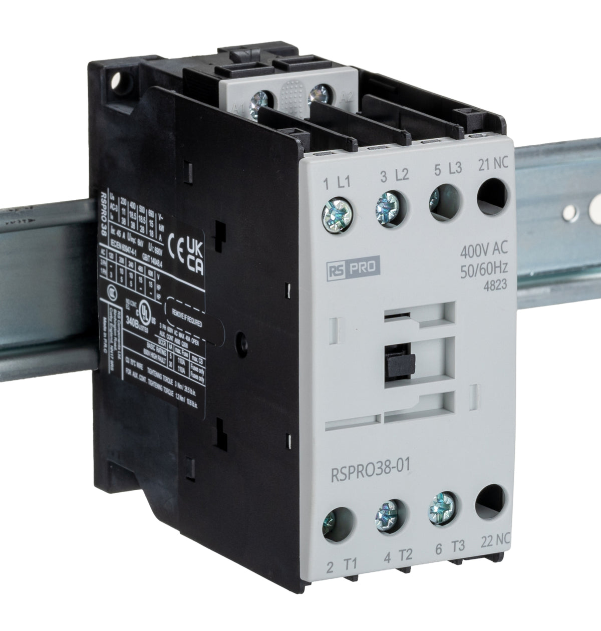 TieDex UK Contactor, 400V ac Coil, 3-Pole, 38 A, 18.5 kW, 1 NC, 690V