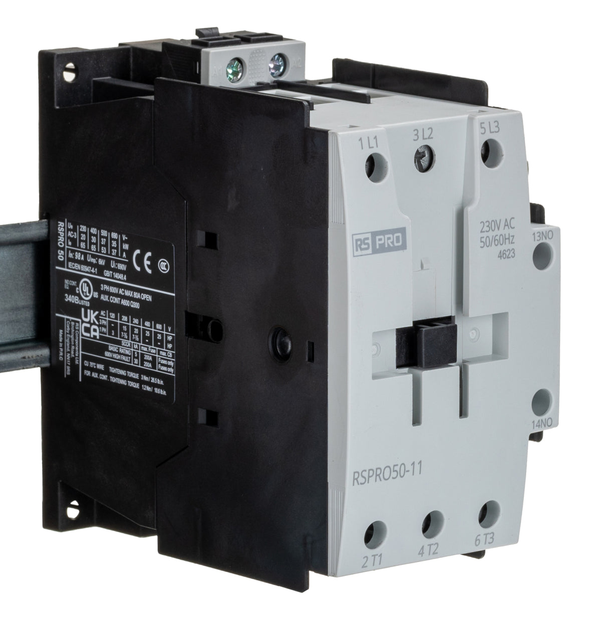TieDex UK Contactor, 230V ac Coil, 3-Pole, 50 A, 22 kW, 1 NO/1 NC, 690V