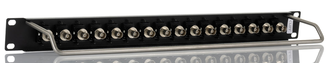 TieDex UK BNC Loaded Rack 16 Port Patch Panel, 1 U Rack Height