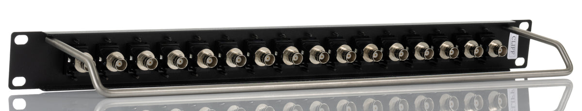 TieDex UK BNC Loaded Rack 16 Port Patch Panel, 1 U Rack Height