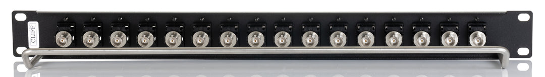 TieDex UK BNC Loaded Rack 16 Port Patch Panel, 1 U Rack Height