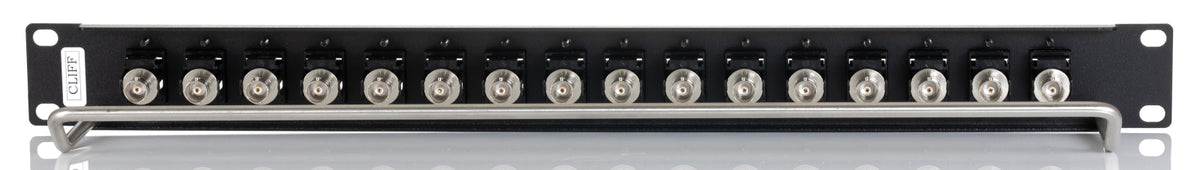 TieDex UK BNC Loaded Rack 16 Port Patch Panel, 1 U Rack Height