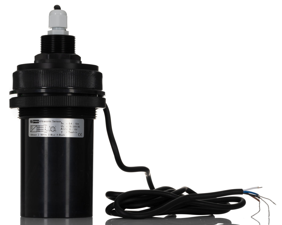 TieDex UK Ultrasonic Level Sensor, Threaded, IP67-Rated, Housing ABS/PVDF