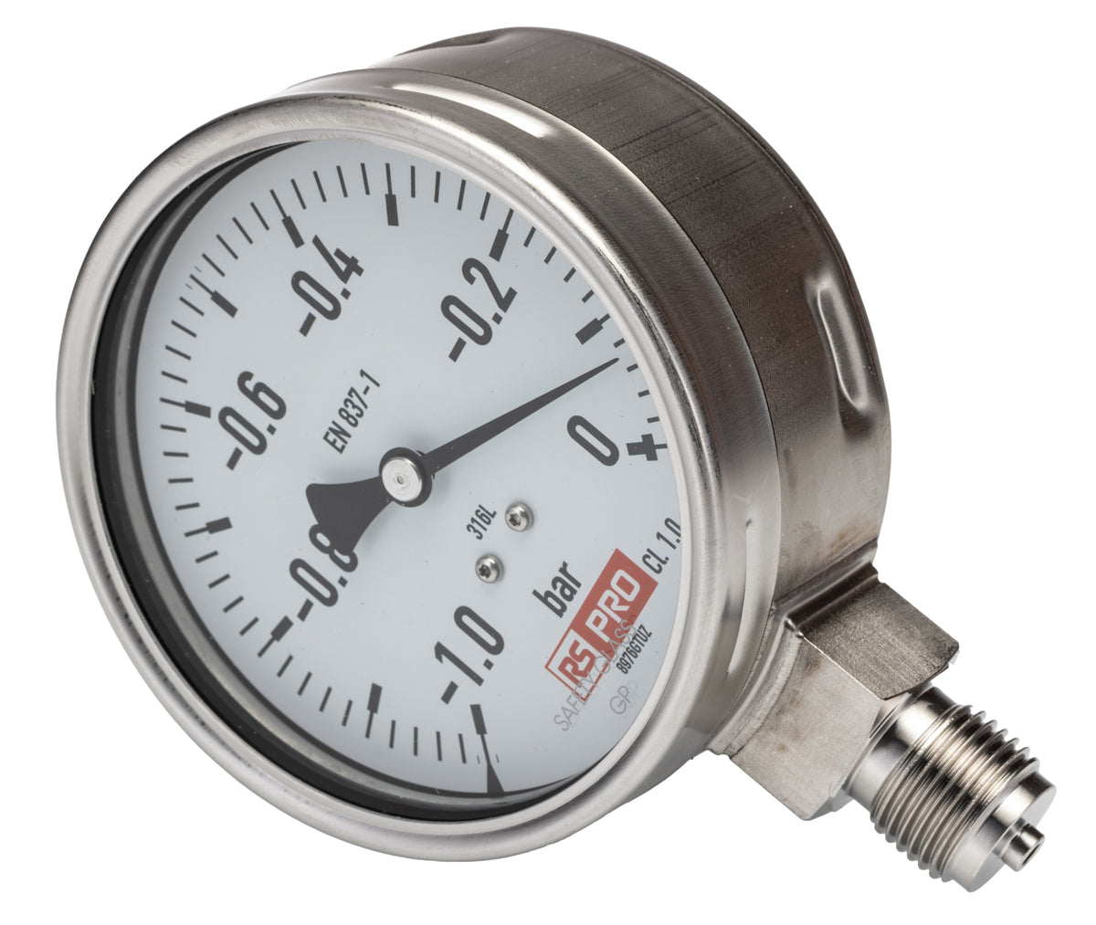TieDex UK, 100 mm G 1/2 Pressure Gauge, 0 bar, UKAS
